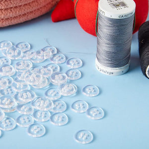 Clear Craft Buttons with 4 Holes, Sewing Supplies (13mm, 1000 Pieces)
