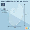 Clear Acrylic Paint Palette, Arts and Crafts Supplies (10 x 6 in, 3 Pack)