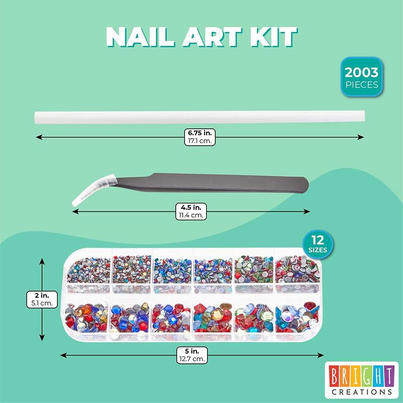 Hotfix Rhinestones Set with Dotting Pen and Tweezers for DIY Crafts (2003 Pieces)
