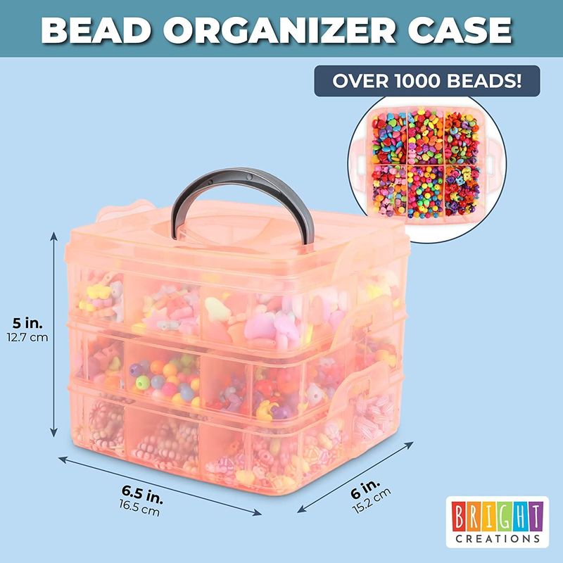 Bead Organizer and Storage Case with Assorted Beads for Jewelry