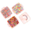 Bead Organizer and Storage Case with Assorted Beads for Jewelry Making (Clear Pink)