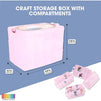 Clear Pink Bead Organizer, Storage Box with Compartments (9.8 x 6.5 x 7.25 in)