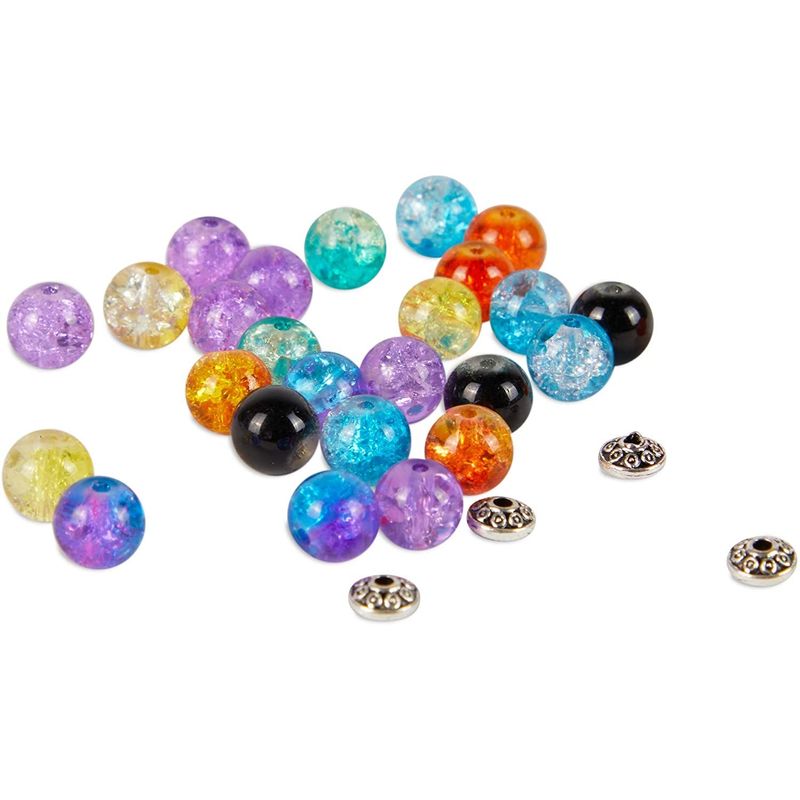 Mixed Glass Beads for DIY Jewelry Making, Crackle (15 Colors, 350 Pieces)
