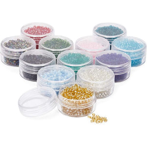 Glass Seed Beads for DIY Jewelry Making Supplies (12 Colors, 7000 Pieces)