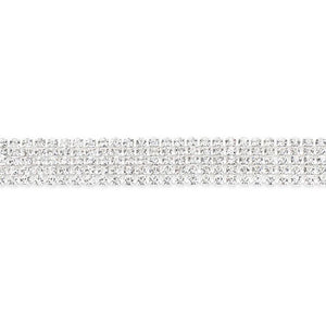 4 mm Silver Crystal Rhinestone Chain for Sewing and Crafts, 5 Rows (3 Yards)