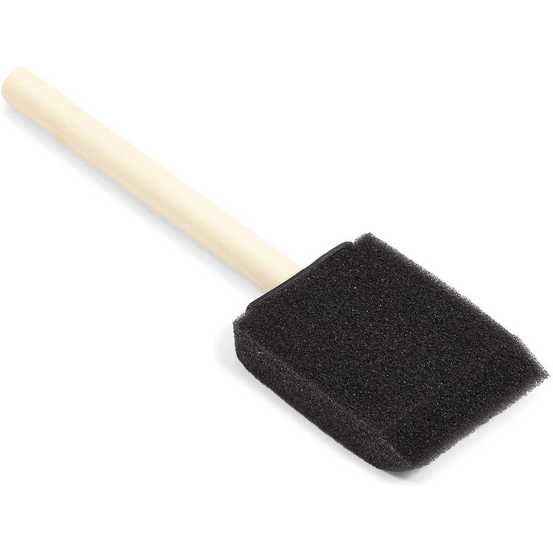 4 x Small Foam Sponge Brush with Wooden Handles Black Foam Paint Foam Tool  for Acrylics, Art, Varnishes, Crafts
