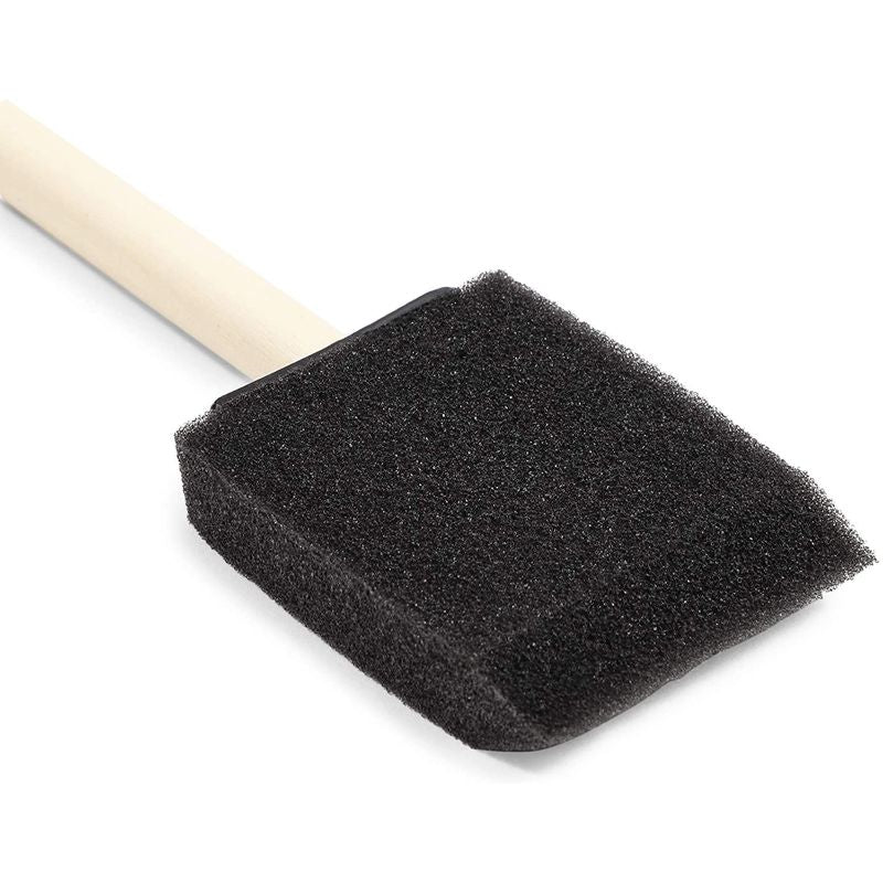 4 x Small Foam Sponge Brush with Wooden Handles Black Foam Paint Foam Tool  for Acrylics, Art, Varnishes, Crafts
