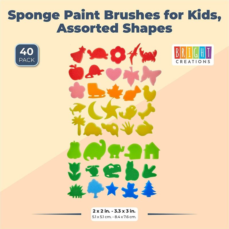 Bright Creations 40 Pack Finger Painting Sponge, Daubers For