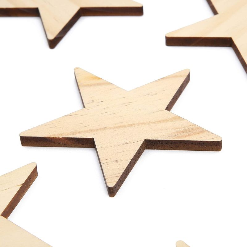 Unfinished Wood Cutouts for DIY Crafts, Star Cutout (3 in, 24 Pack) –  BrightCreationsOfficial
