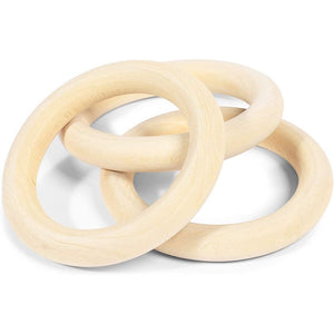 Wooden Rings for Crafts, Macrame, and Crochet (2.7 in, 24 Pack)