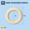 Wooden Rings for Crafts and Macrame, Wood Rings (1.4 in, 39mm, 24 Pack)
