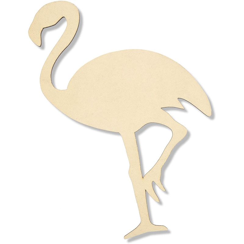 Unfinished Wood Cutouts, Flamingo Shape for DIY Crafts (4.5 x 9 in, 24 Pieces)