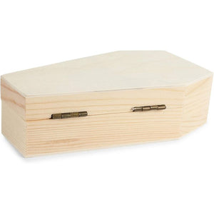 Unfinished Wood Coffin Box with Hinged Lids (3.5 x 6.1 x 1.8 In, 6 Pack)