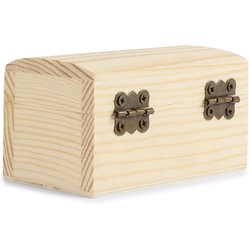 3 Pack Unfinished Wood Box, Small Wooden Boxes with Lids Stickers
