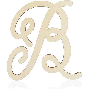 Unfinished Wooden Letter B for Crafts, Cursive Wood Letters (13 In)