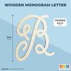 Unfinished Wooden Letter B for Crafts, Cursive Wood Letters (13 In)