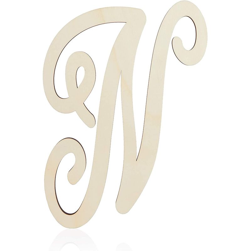 Wooden Monogram Alphabet Letters, Decorative Letter N (13 Inches)