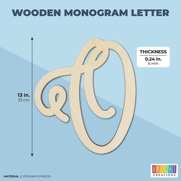 Wooden Monogram Alphabet Letters, Decorative Letter O (13 Inches ...