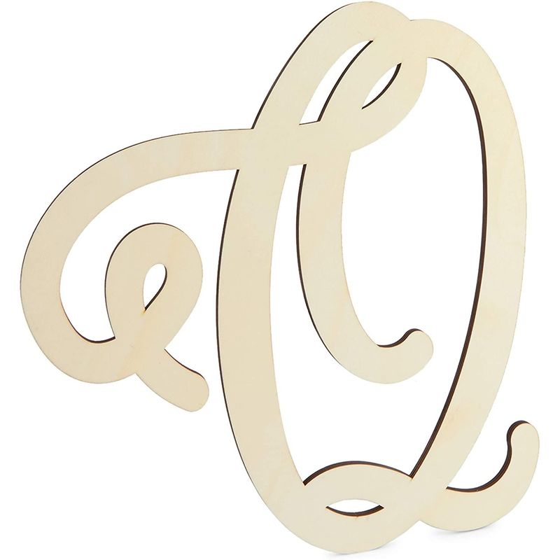 Wooden Letter Q for Crafts and Wall Decor (13 Inches)
