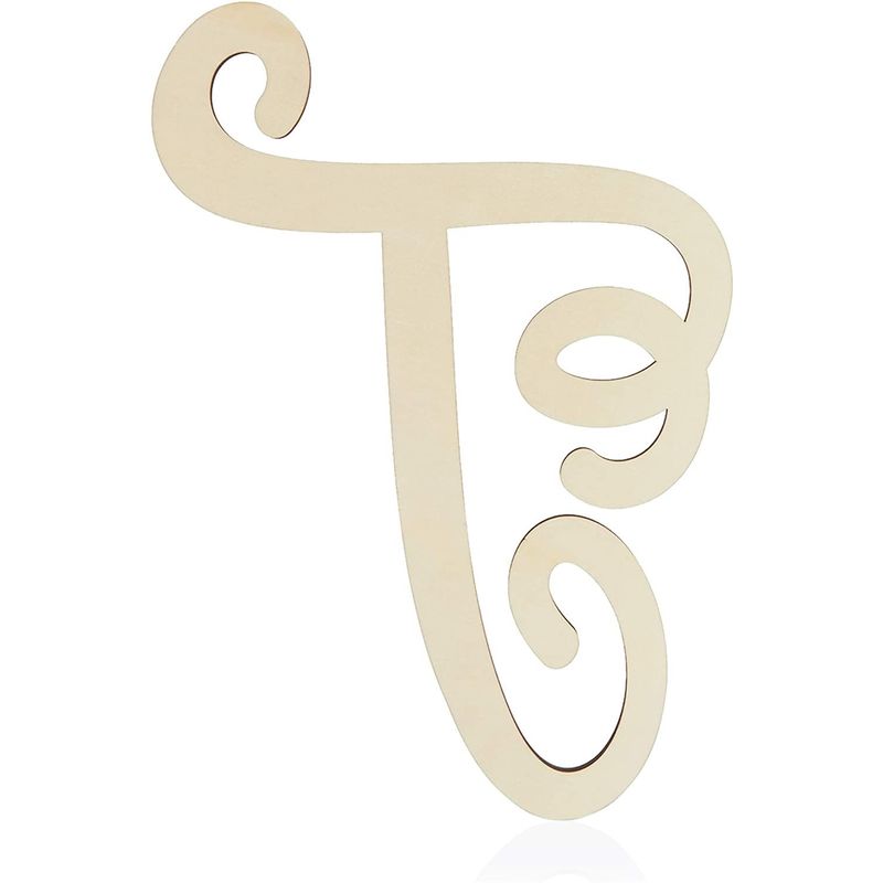 Wooden Monogram Alphabet Letters, Decorative Letter T (13 Inches)