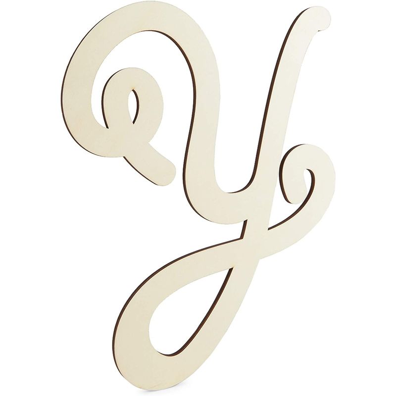 Wooden Monogram Alphabet Letters, Decorative Letter Y (13 Inches)