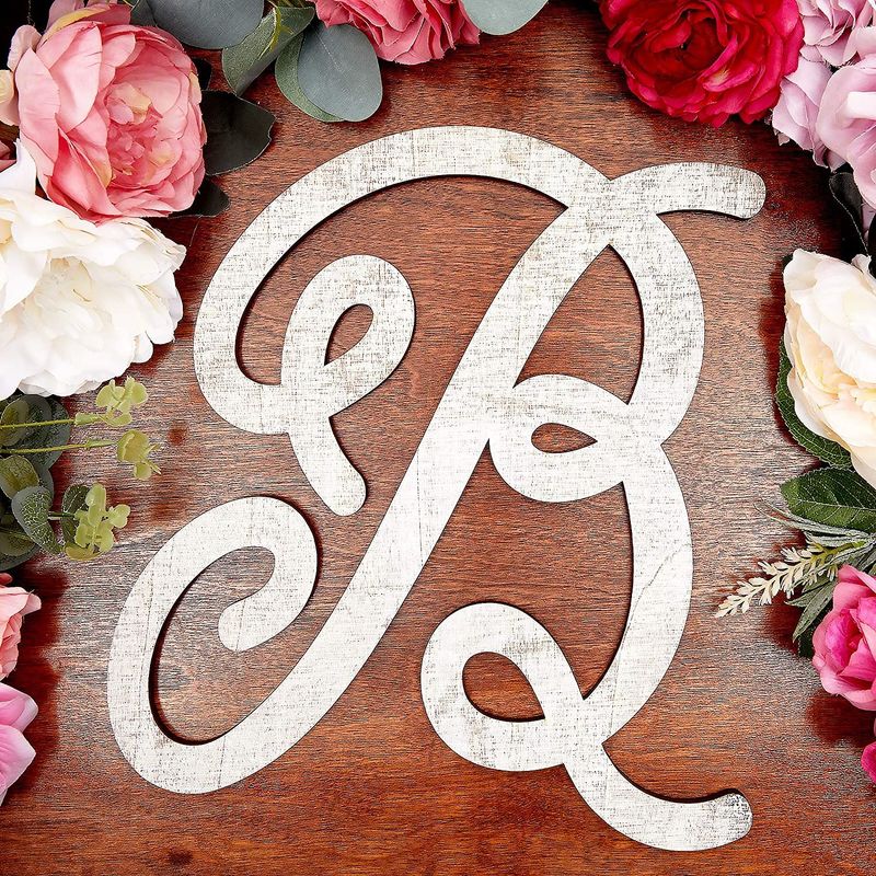 Wooden Monogram Alphabet Letters, Letter B for Crafts, Rustic Wall Decor (13 in)