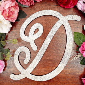 Wooden Monogram Alphabet Letters, Letter D for Crafts, Rustic Wall Decor (13 in)