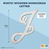Wooden Monogram Alphabet Letters, Letter J for Crafts, Rustic Home Decor (13 in)