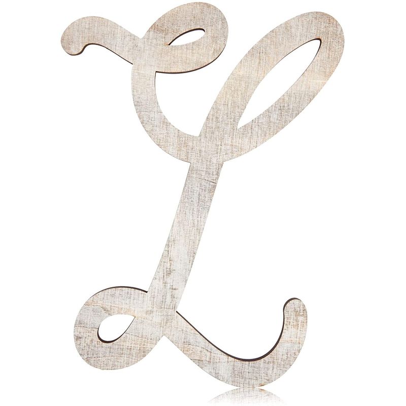 Wooden Monogram Alphabet Letters, Letter L for Crafts, Rustic Home Decor (13 in)
