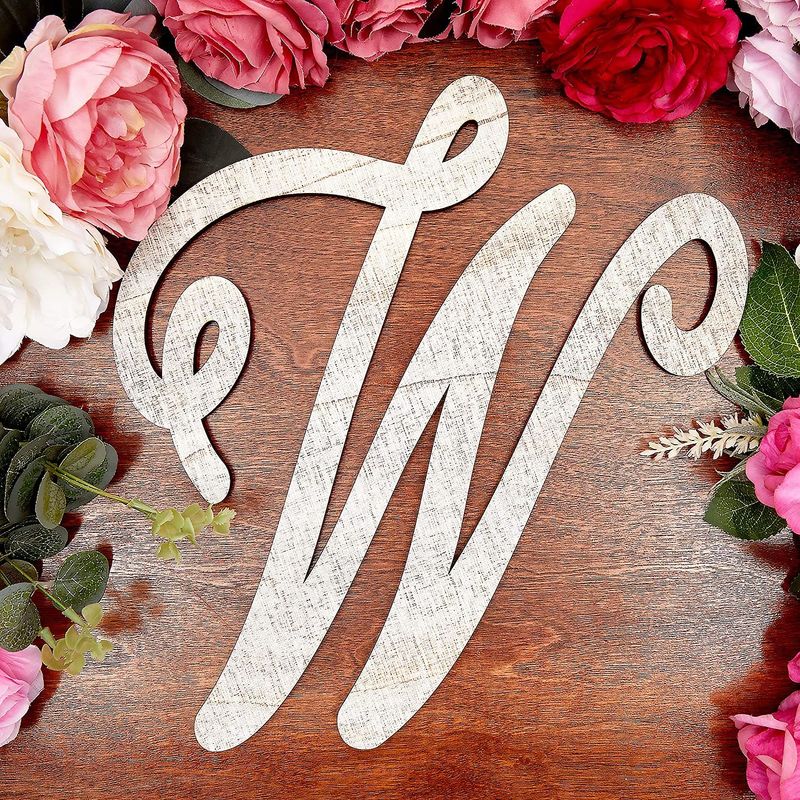 Wooden Monogram Alphabet Letters, Letter W for Crafts, Rustic Home Decor (13 in)