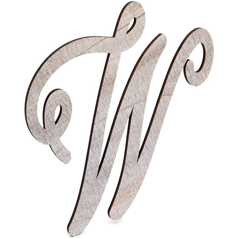 Wooden Monogram Alphabet Letters, Letter W for Crafts, Rustic Home Decor (13 in)