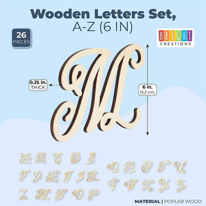 Wooden Alphabet, Unfinished Wood Monogram Letters A-Z (6 Inches, 26 Pi –  BrightCreationsOfficial