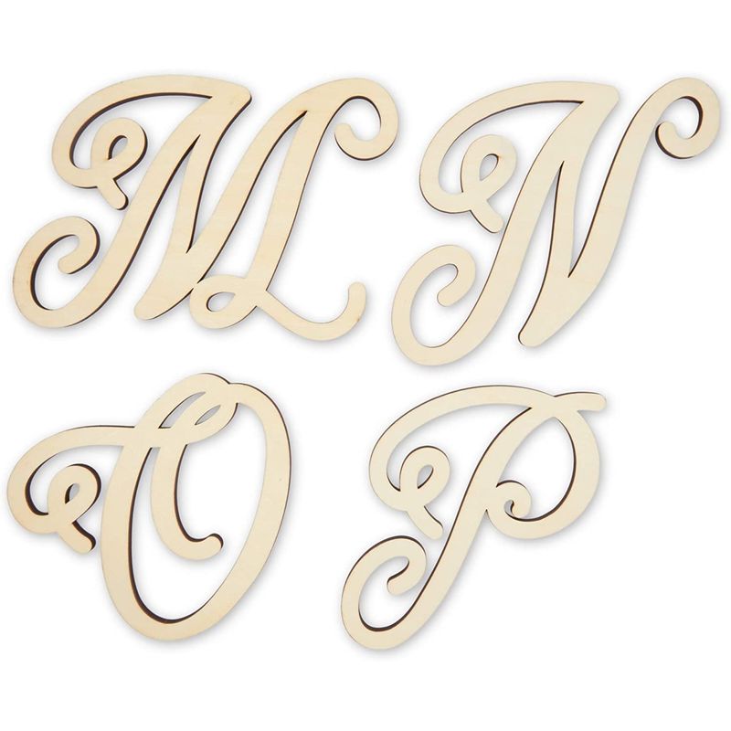Wooden Alphabet, Unfinished Wood Monogram Letters A-Z (6 Inches, 26 Pieces)