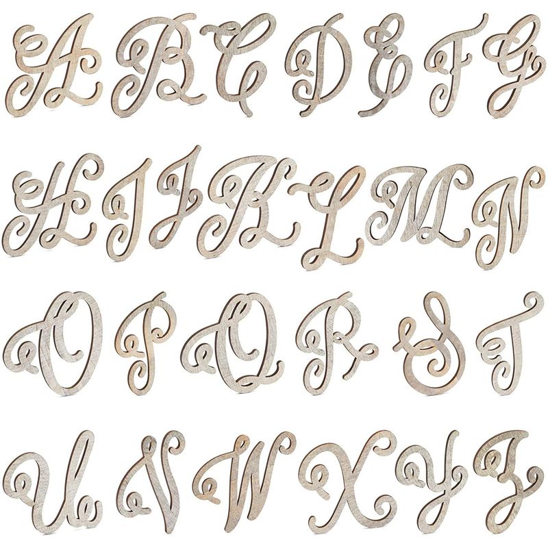 Wooden Monogram Alphabet Letters A-Z (6 Inches, 26 Pack)