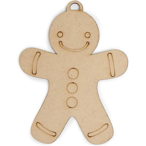 Unfinished Wooden Christmas Tree Ornaments, Gingerbread Men (3.2 x 4.7 in, 24 Pack)