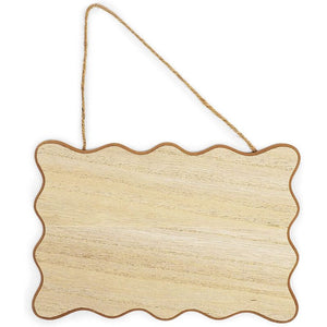 Unfinished Hanging Wood Signs for Crafts (9 x 6 x 0.25 in, 3 Shapes, 6 Pack)