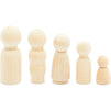 Unfinished Peg Dolls with Storage Case, Wooden Nesting Dolls (5 Sizes, 50 Pieces)