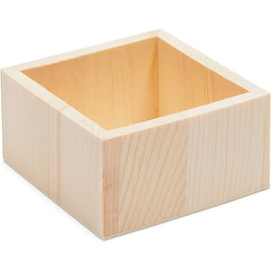 Bright Creations Unfinished Wooden Box Craft Storage Organizer, Planter (3.7 x 2 in, 6 Pack)