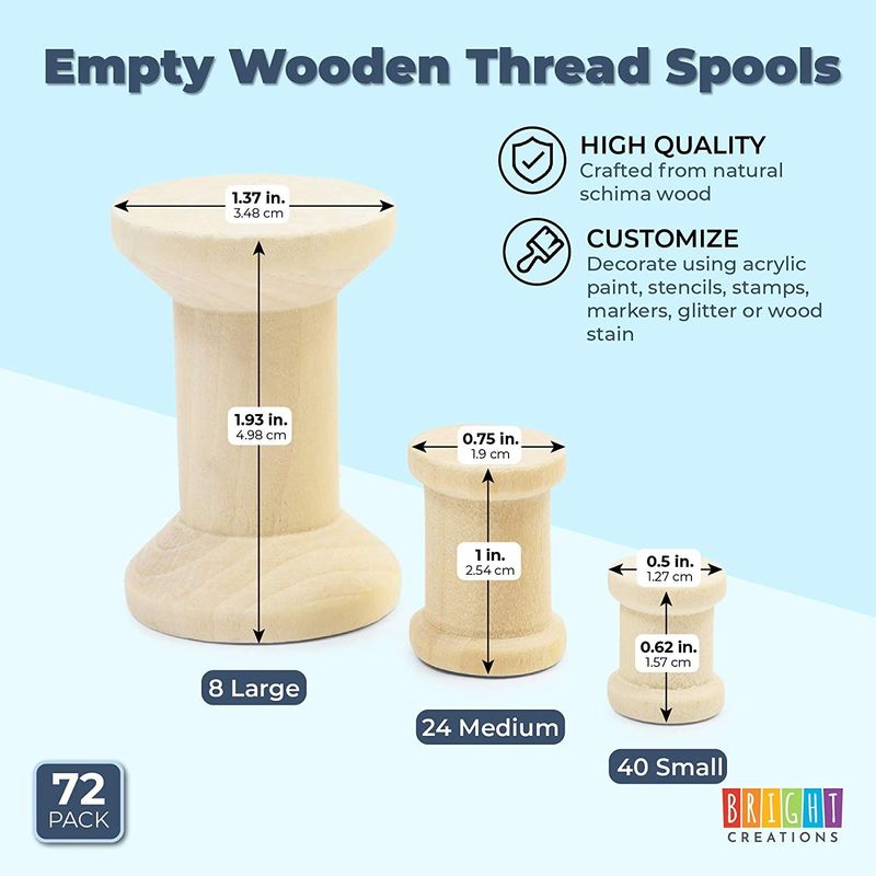Small 1/2 Wooden Spools