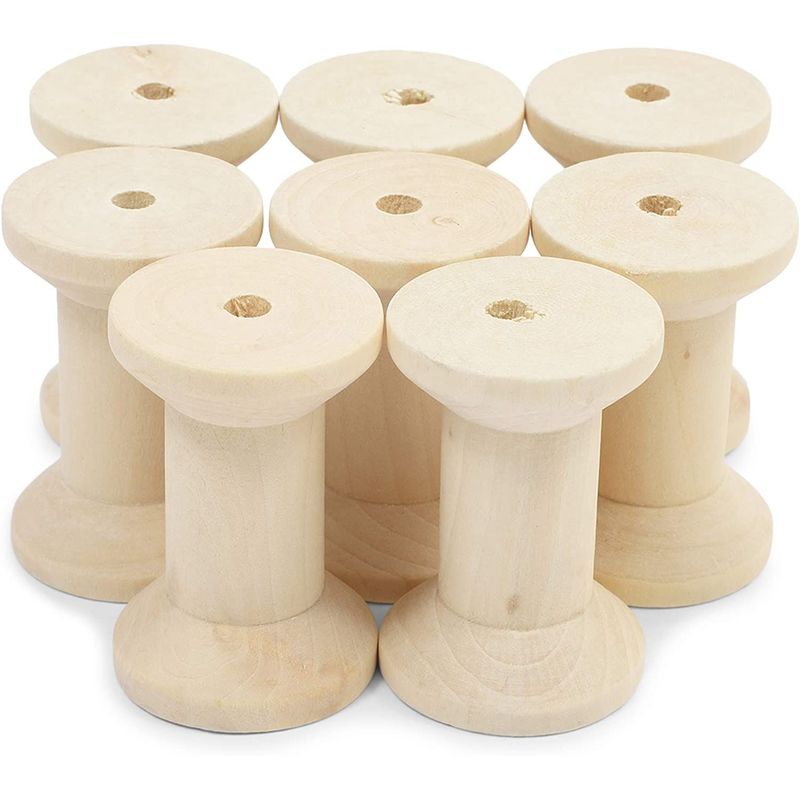 Unfinished Wooden Spools for Crafts, Small (1 x 0.75 in, 60 Pack)
