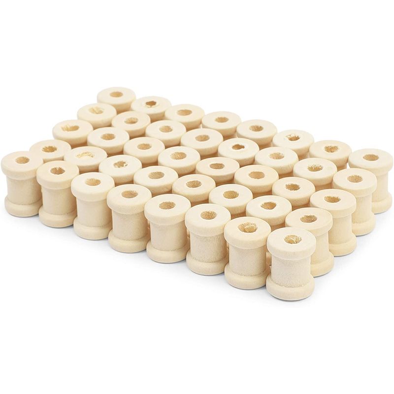 Bright Creations 72-Pack Empty Wooden Thread Spools for Crafts, 3 Sizes