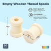 Empty Wooden Spools for Crafts (0.5 x 0.62 In, 50 Pack)