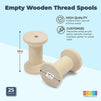 Empty Wooden Thread Spools for Crafts (1.37 x 1.93 in, 25 Pack)