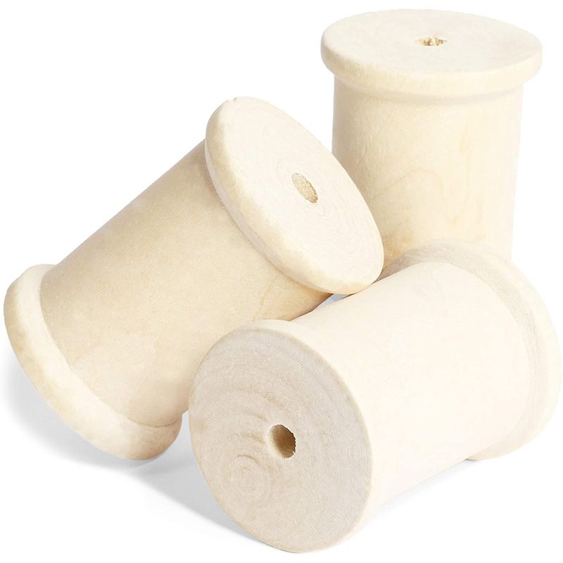 Large Unfinished Wooden Spools for Crafts (1.5 x 2 Inches, 40 Pack) –  BrightCreationsOfficial