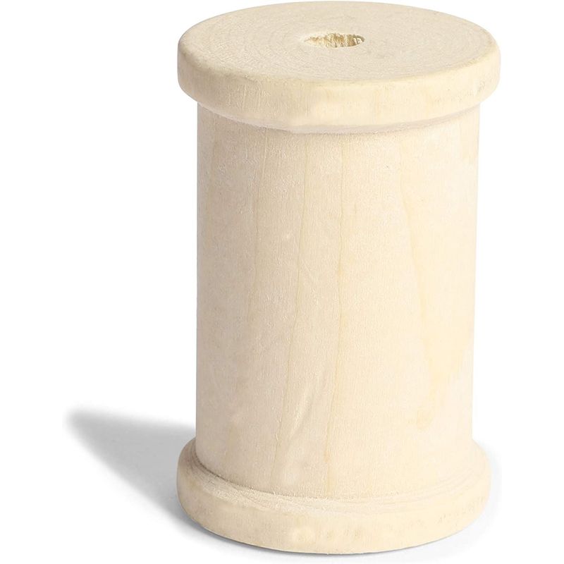 Large Unfinished Wooden Spools for Crafts (1.37 x 2 in, 40 Pack)
