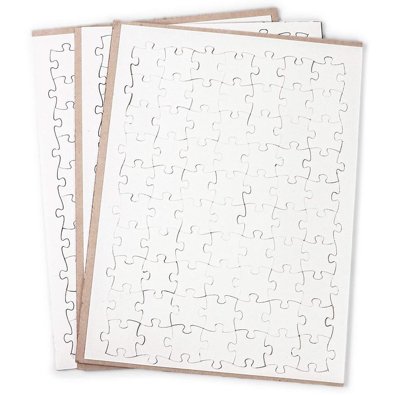 24 Sheets Blank Puzzles to Draw On Bulk, 5.5 x 4 Inch Jigsaw