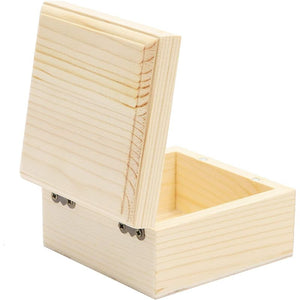 Unfinished Wood Box with Hinged Lid (3.5 x 2 In, 6 Pack)