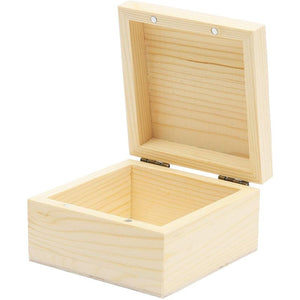 Unfinished Wood Box with Hinged Lid (3.5 x 2 In, 6 Pack)
