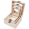 Unfinished Wood Box with Lid, Clear Window, and French Buckle (3 Sizes, 3 Pack)