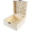 Unfinished Wood Box with Hinged Locking Lids, Wooden Jewelry Box (3 Pack)